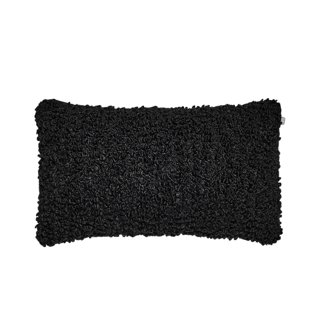 Layla Cushion - Black Boucle - Purity Cotton - 50 x 30cm