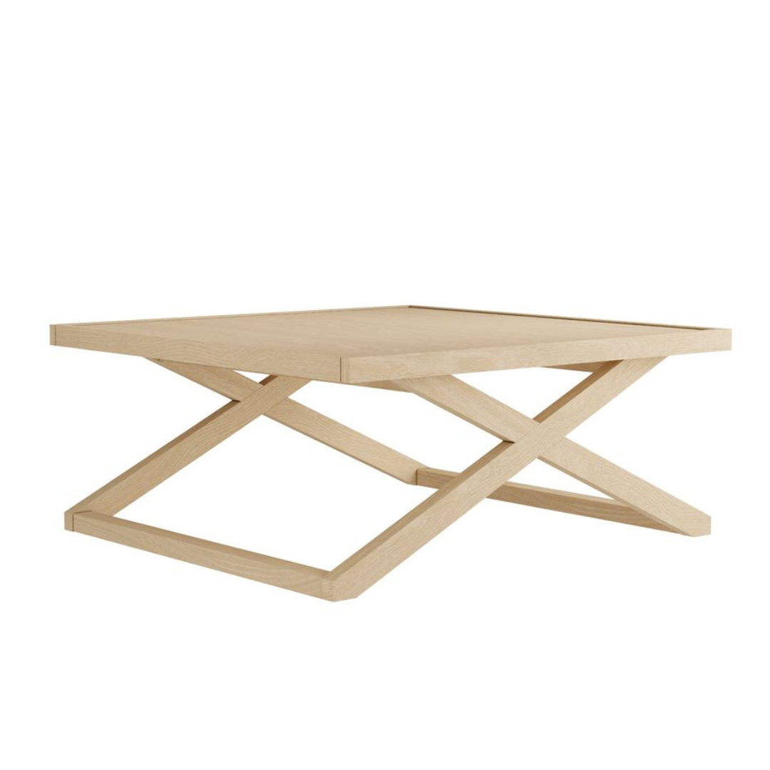 Saga Coffee Table - Square Blonde Natural Wood - 40.5 x 90cm