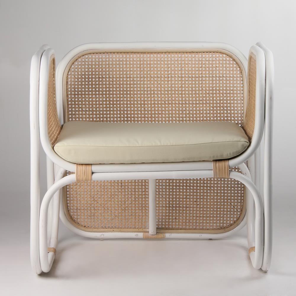 cream wicker chair