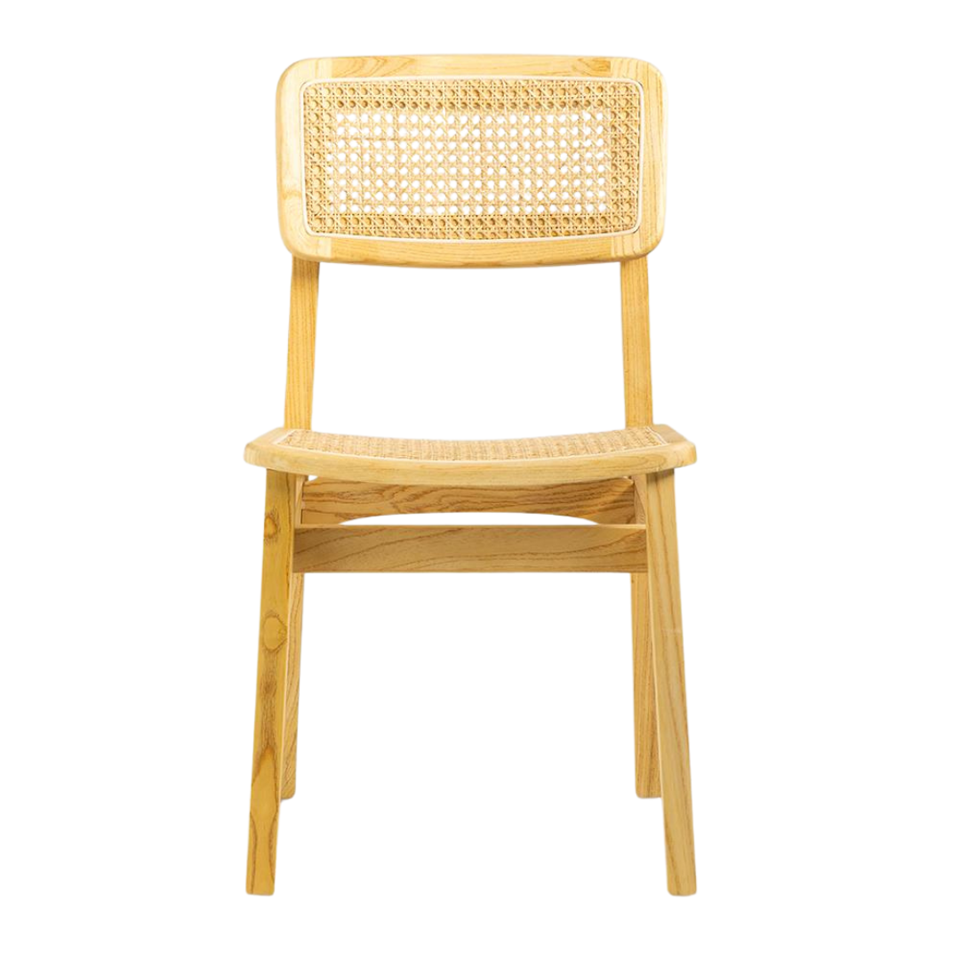 Katrina C Dining Chair - Natural Rattan Seat - Natural Frame