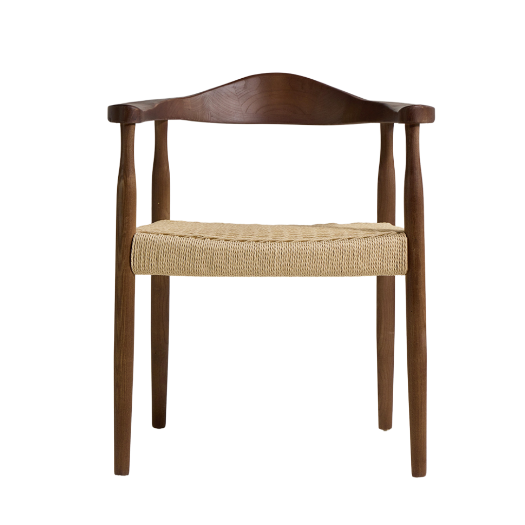 Horatio Dining Chair - Natural Paper Coil Seat - Walnut Frame