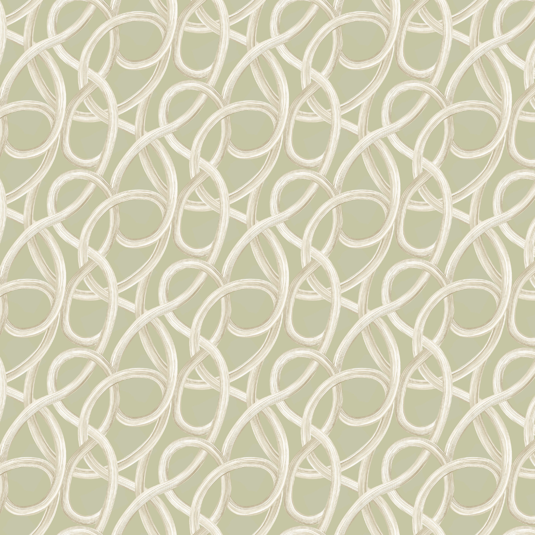 Ohpopsi Wallpaper - Laid Bare - Twisted Geo - Moss