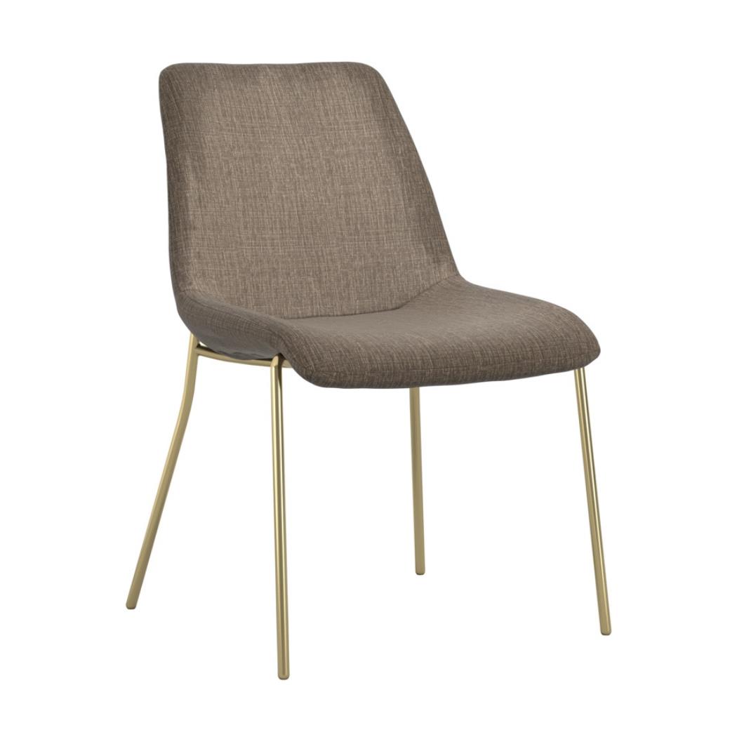 Reese Dining chair - Taupe Velvet Seat - Gold Metal Frame - Set of 2