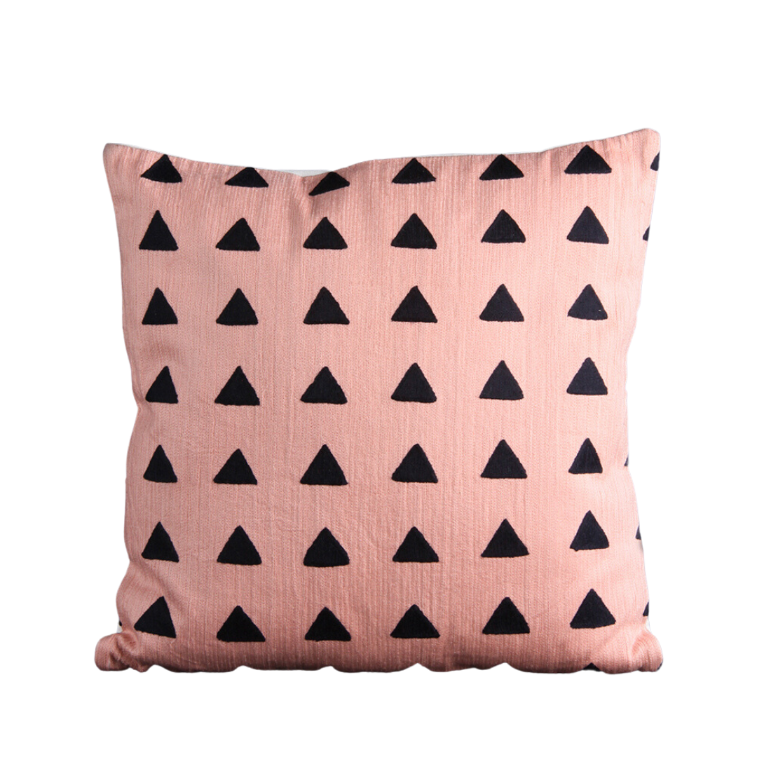 Dolly Square Cushion - Pink & Black Fabric - Abstract Design - 45 x 45cm