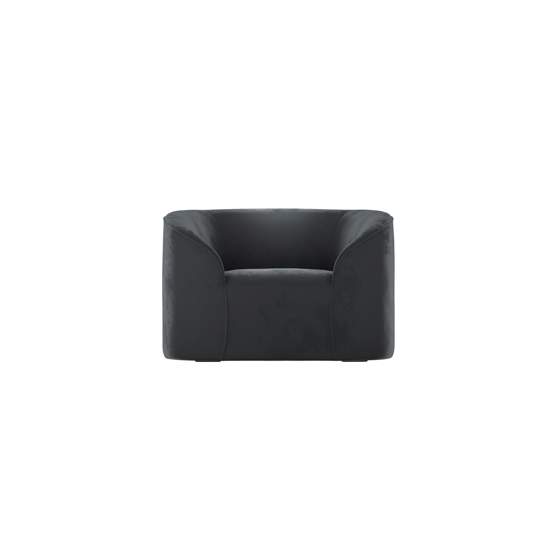 Celeste Armchair - Black Velvet Fabric Seat - Curved Upholstered Frame