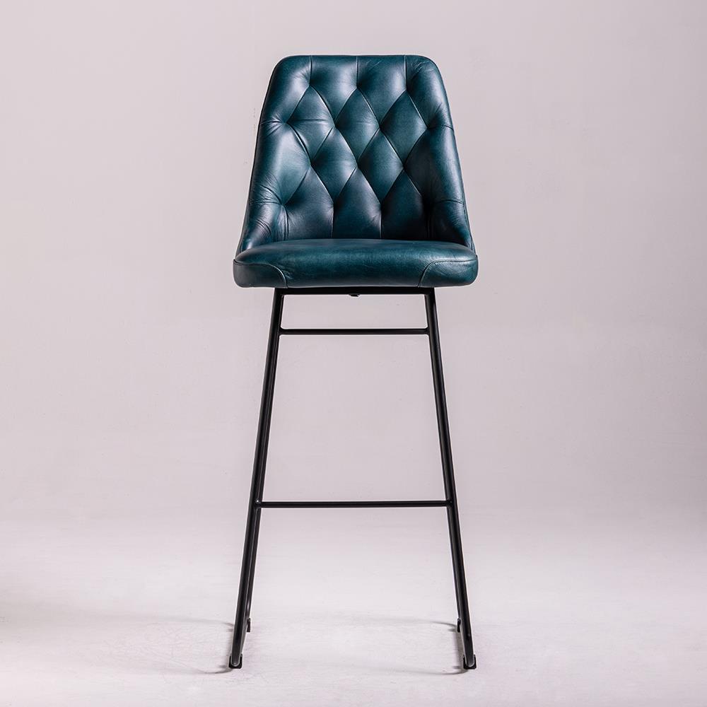 The Hague Bar Stool Tan Leather Seat Black Base Where Saints Go