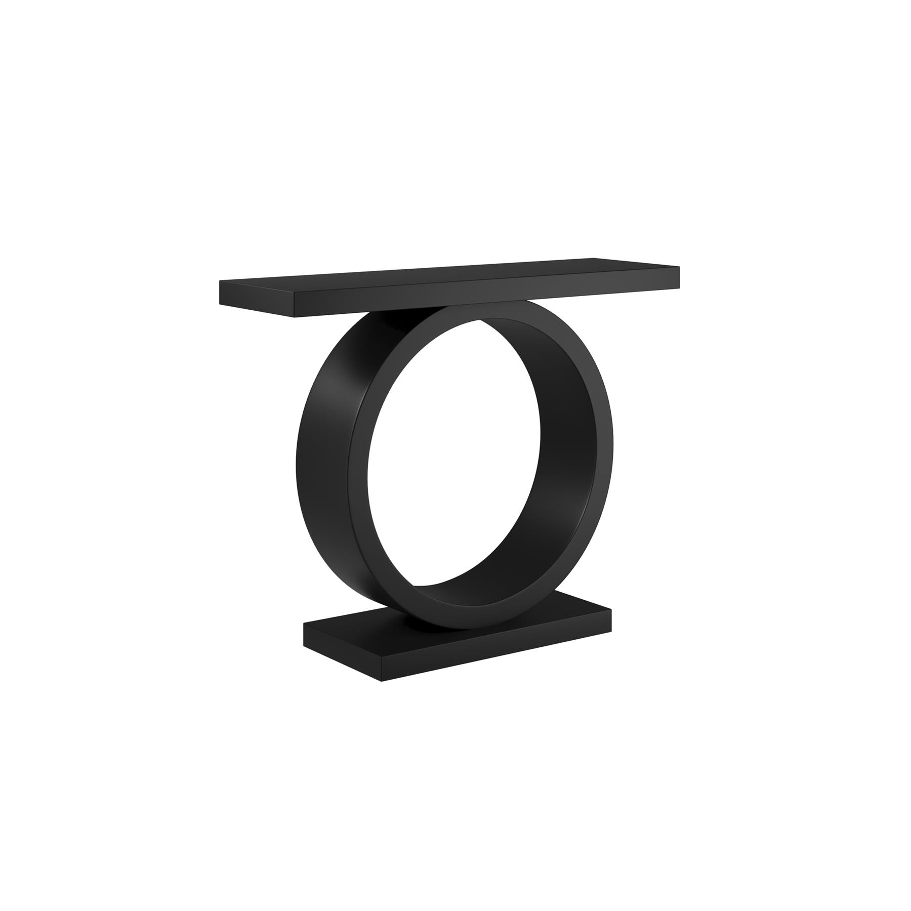 Maxine Console Table - Black Narrow Top - Curved Design Wood Base