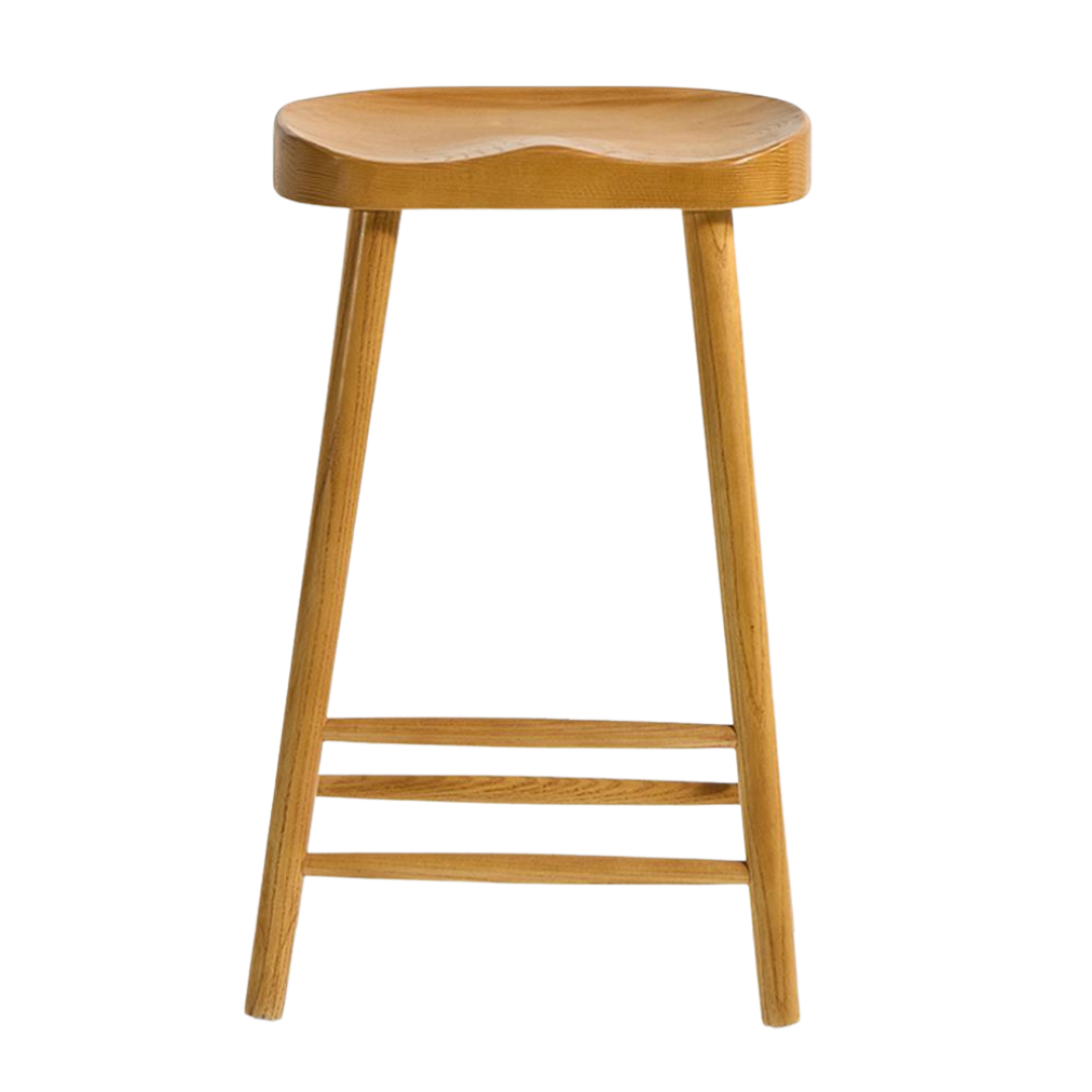 Shaker Bar Stool - Traditional Farmhouse Style - Oak Colour Frame - 66cm