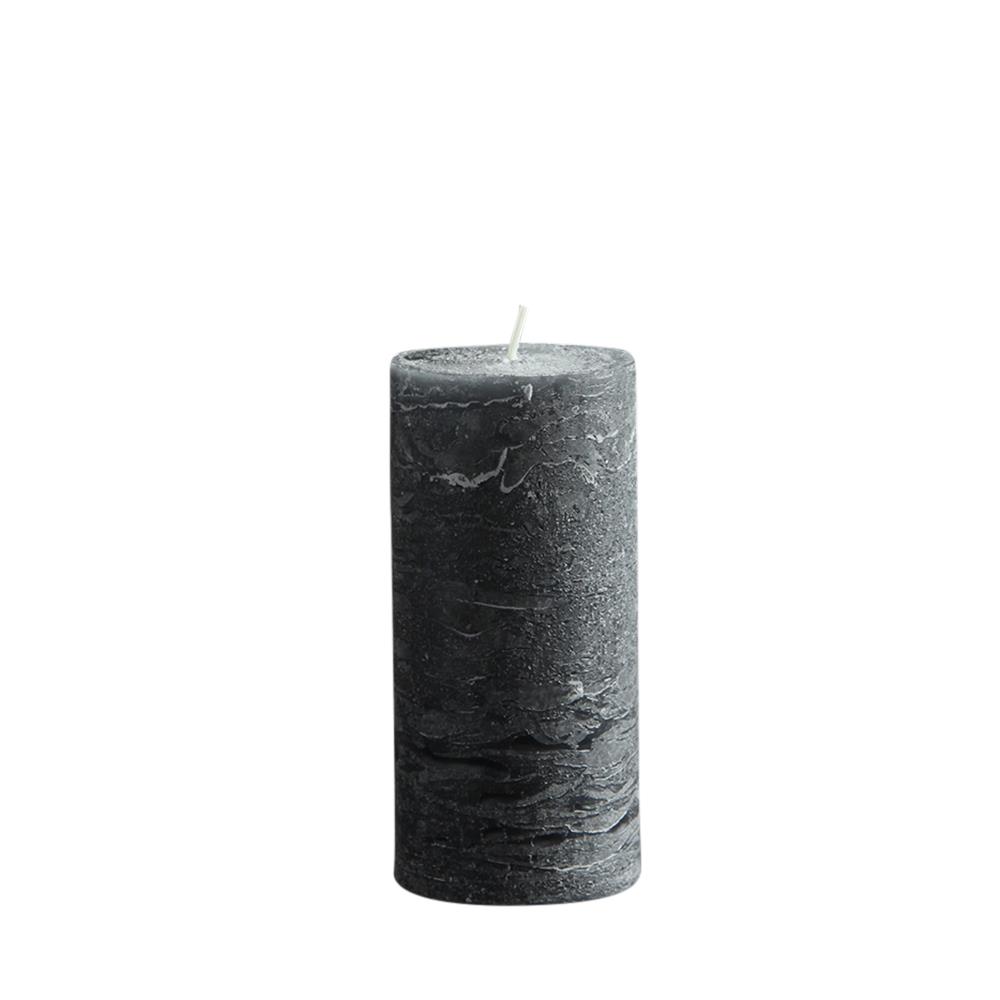 Rustic Pillar Candle - 10cm - 40 Hours Burn Time - Charcoal