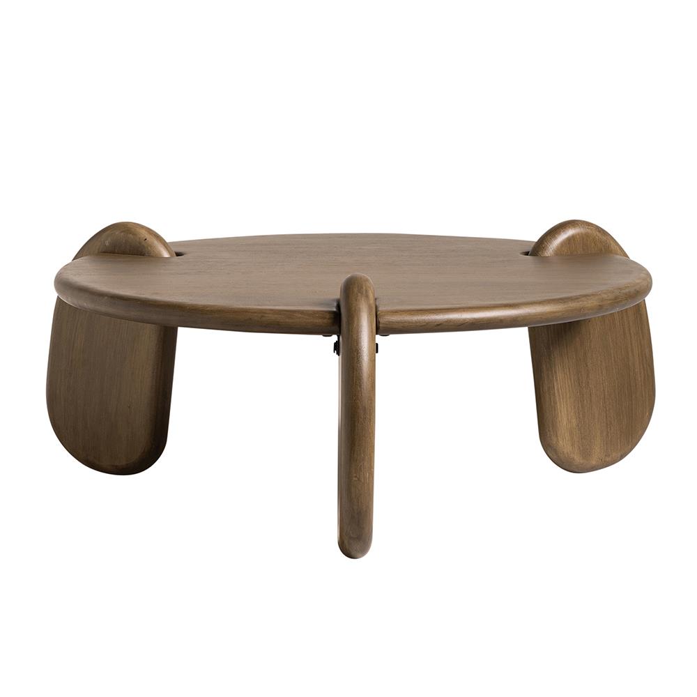 Serenity Coffee Table - Lime Round Top - Mango Wood Legs - 97cm