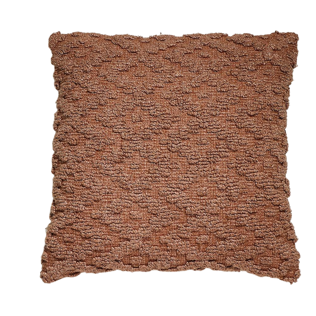 Antonio Square Cushion - Baked Earth - Woven Fabric Design - 50 x 50cm