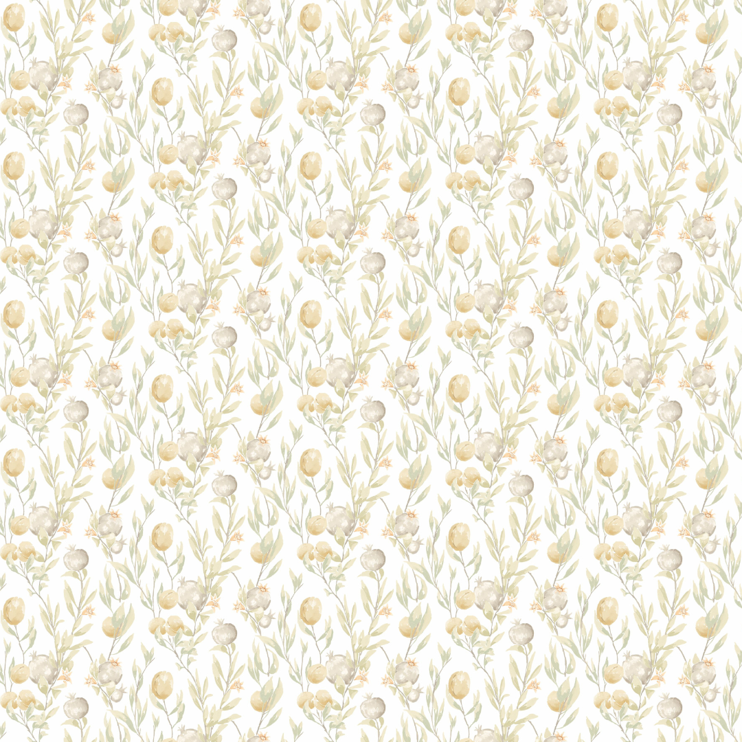 Ohpopsi Wallpaper - Laid Bare - Pomegranate Trail - Linen Mix