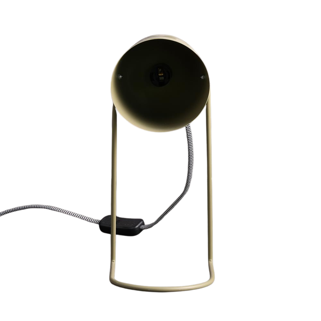 Lexie Table Lamp - Adjustable Matt Black Iron Base - Olive Green- 30cm