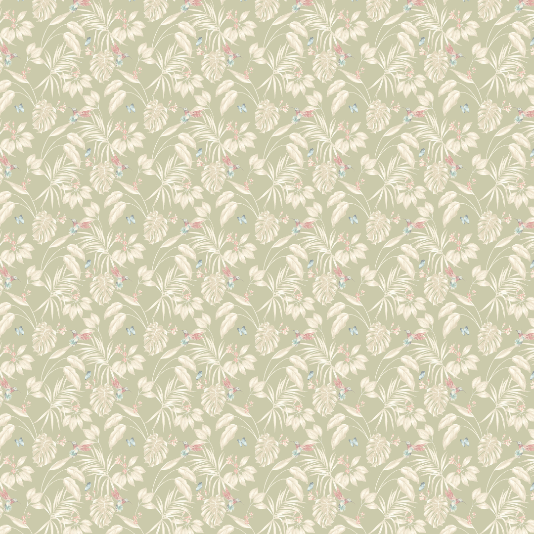 Ohpopsi Wallpaper - Laid Bare - Hummingbird - Sage