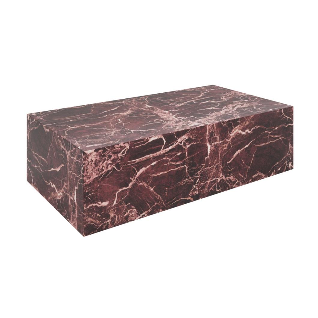 OTI Sur Coffee Table - Rosso Levanto Marble Effect Neutral - 30 x 106 x 58cm