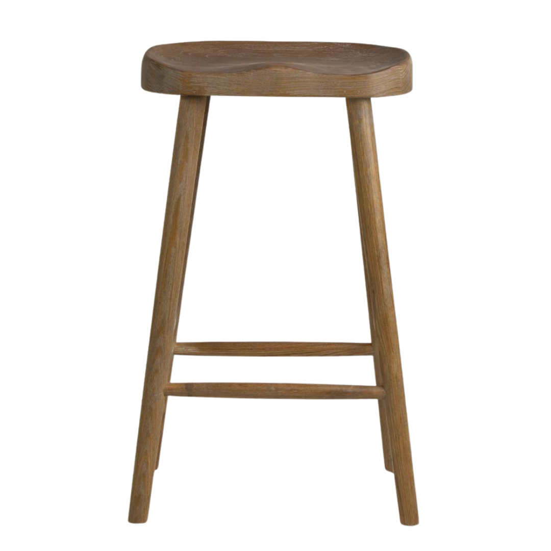 Shaker Counter Stool - Weathered - Elm Frame - 66cm