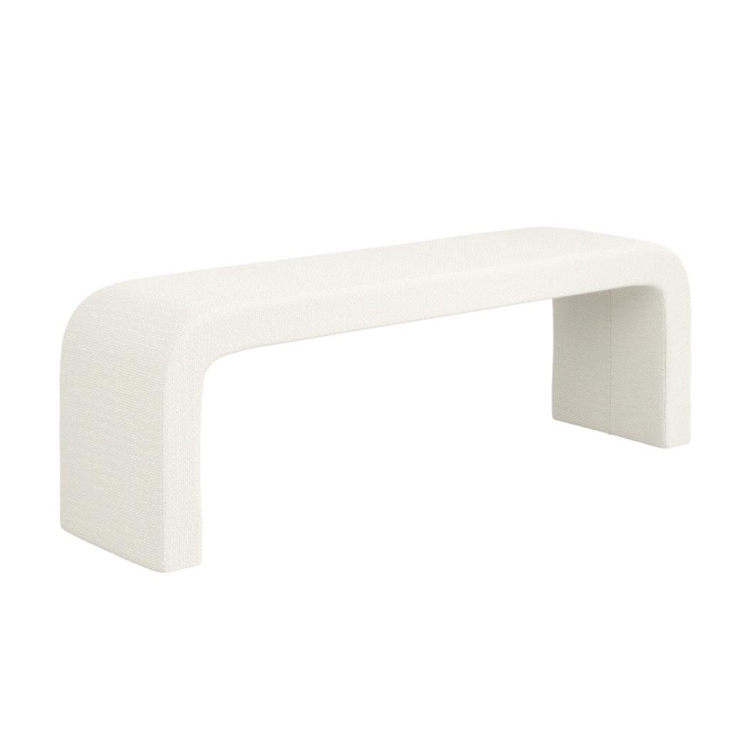 Renz Bench - Daisy Cream Boucle Textured upholstery- Unique Curved Design - 150cm