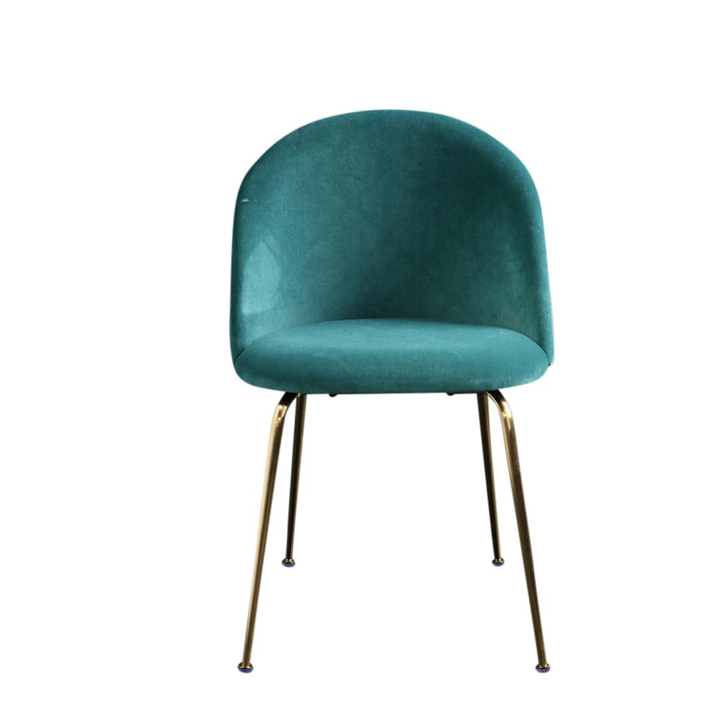 Albany Dining Chair -  Velvet Turquoise Seat - Gold Base