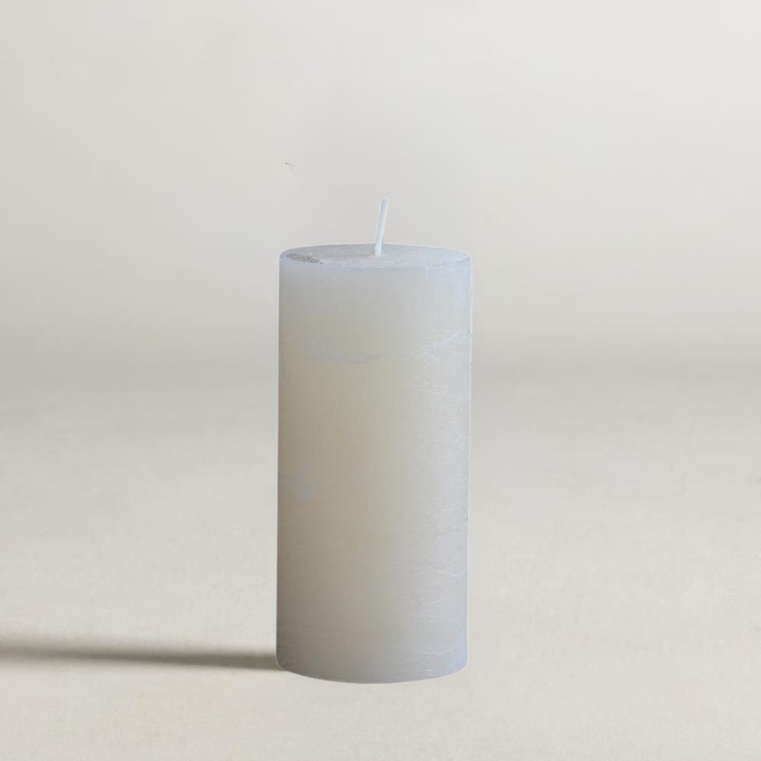 Rustic Pillar Candle - 15cm - 60 Hours Burn Time - Cream