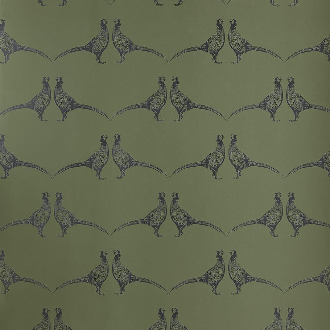 Barneby Gates Wallpaper - Pheasant - Camo Green