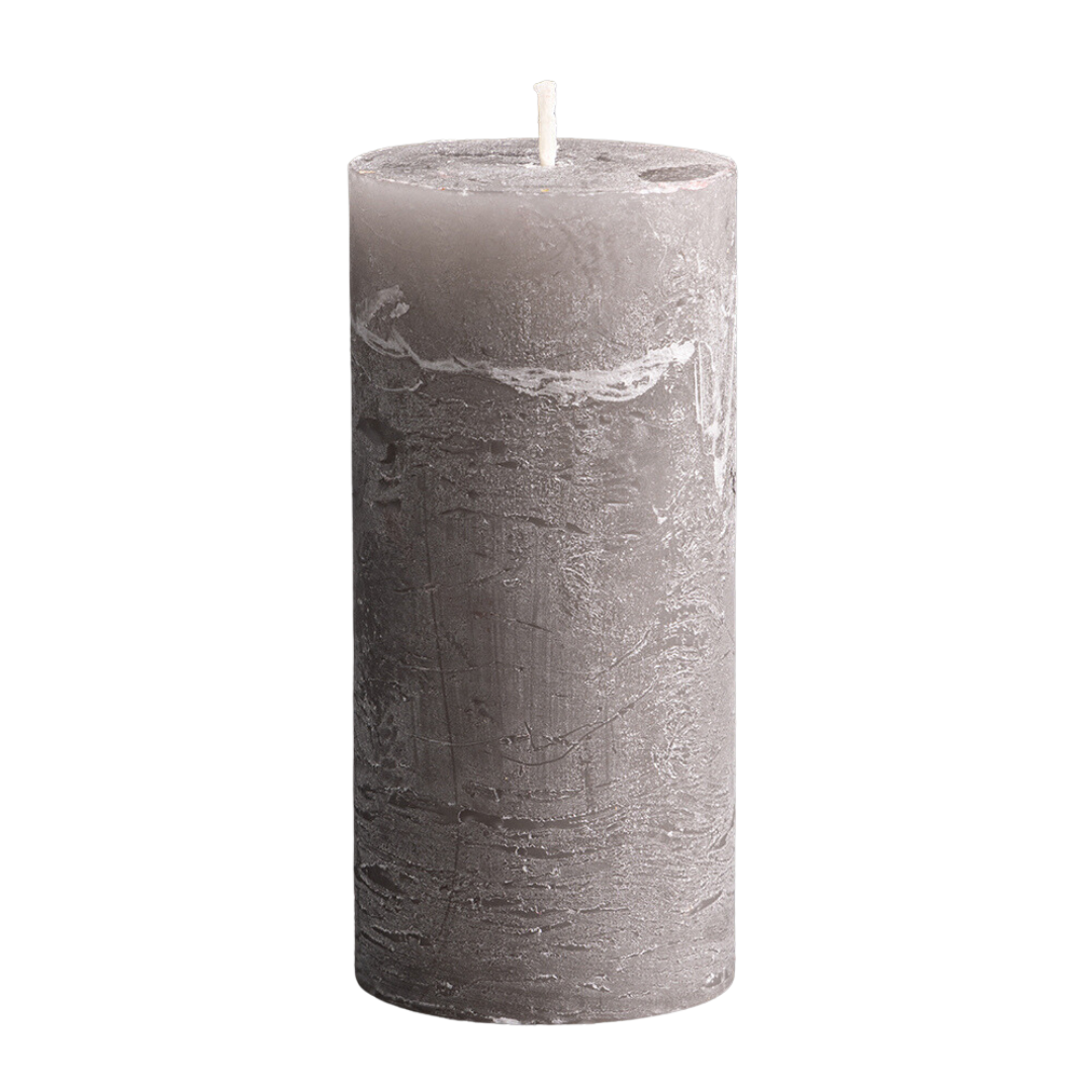 Rustic Pilar Candle - 15cm - 60 Hours Burn Time - French Grey