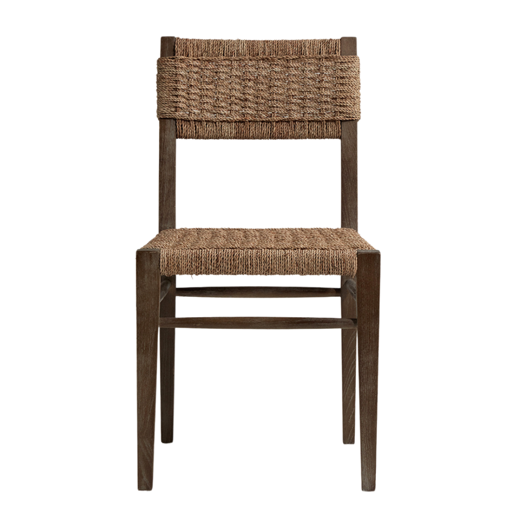 Finley Dining Chair - Brown Paper Rope Seat - Elm Frame