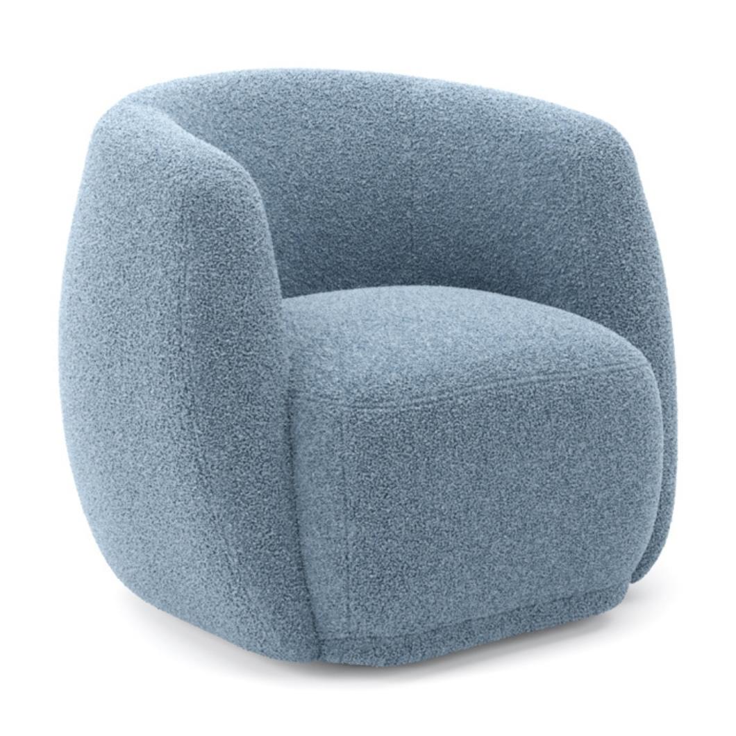 George Armchair - Bluebell Sherpa Fabric Seat - Tub Frame