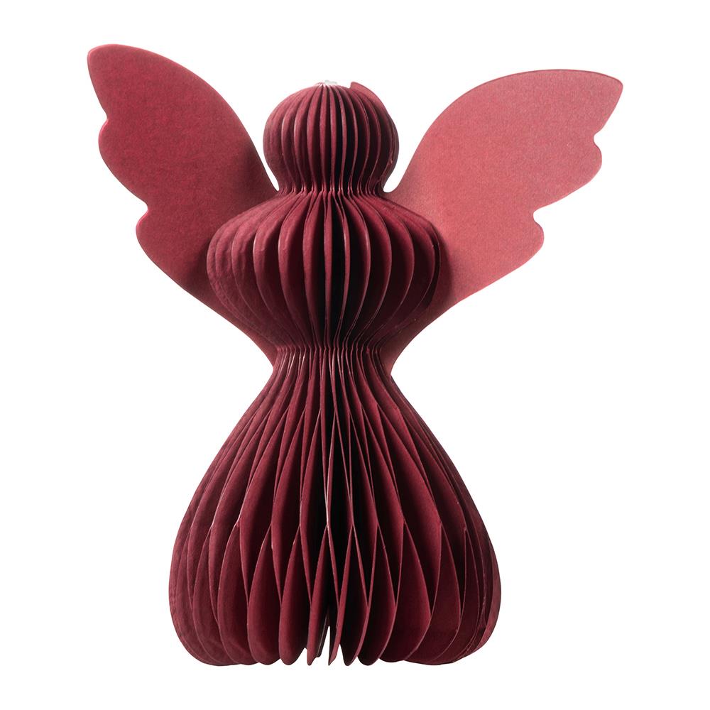 Traditional Nordic Christmas Bauble - Red Angels - Paper Decoration - Pack Of 5