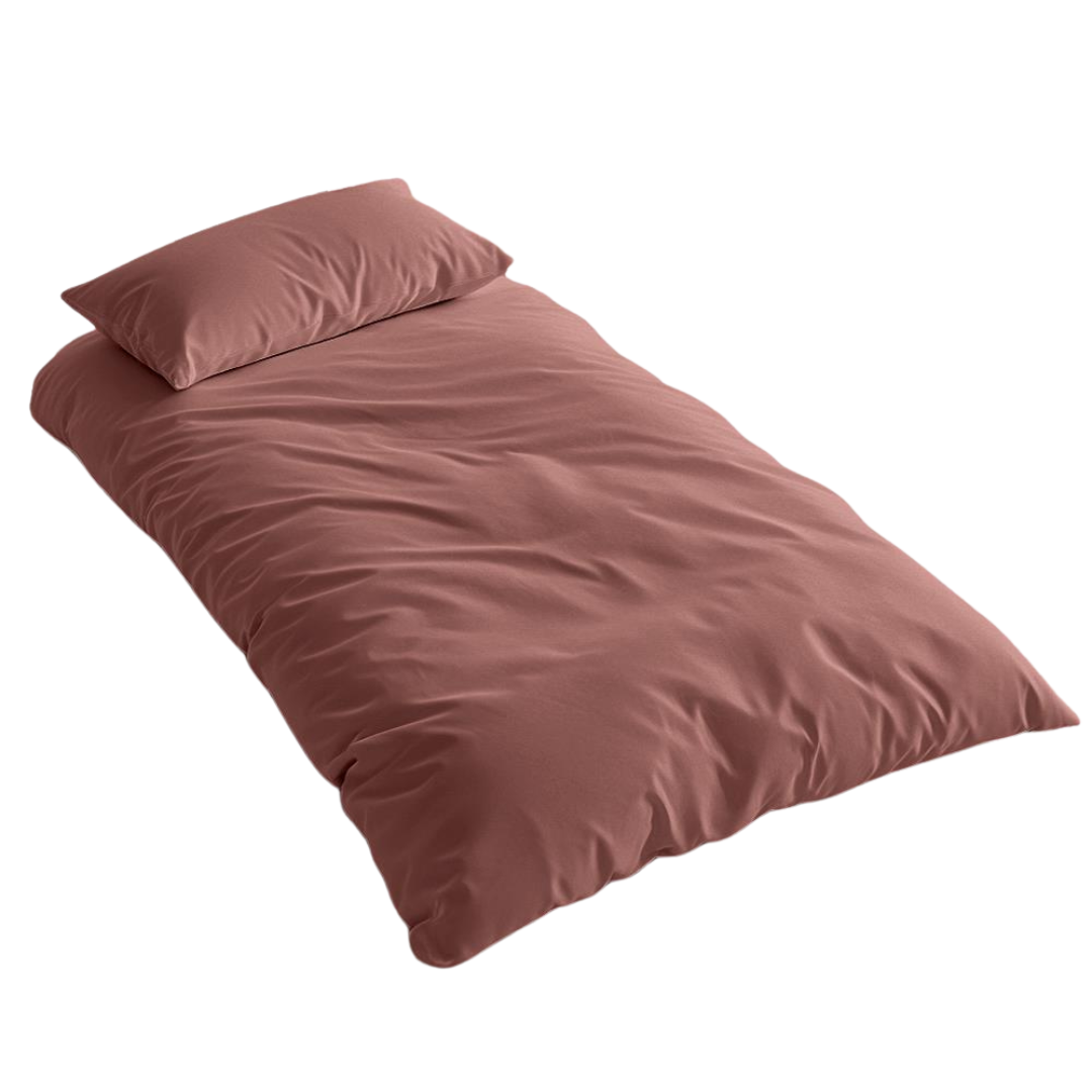 Duvet Cover & Pillowcase Set - Terracotta - Washed Cotton - Single