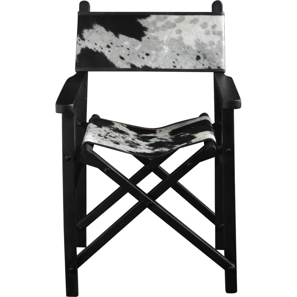 Directors Chair - Black & White Seat - Black Base