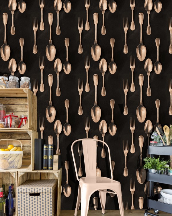 We're struggling to think of a better wallpaper for an industrial dining room!