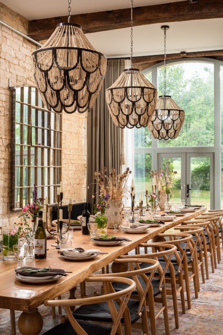 The dining room leads straight out to the big outdoors, perfect for summer meals