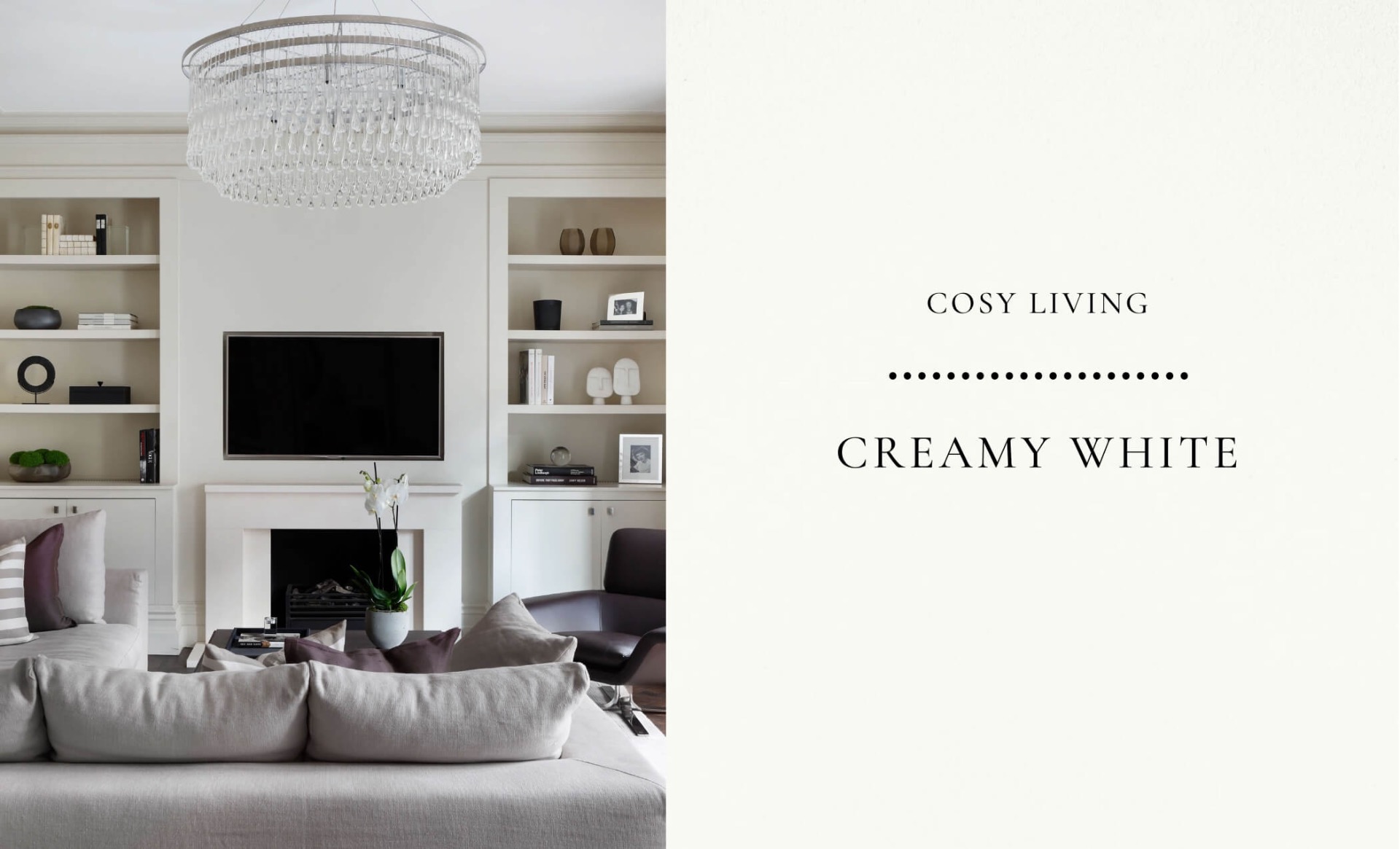 Creamy white paint for living room walls