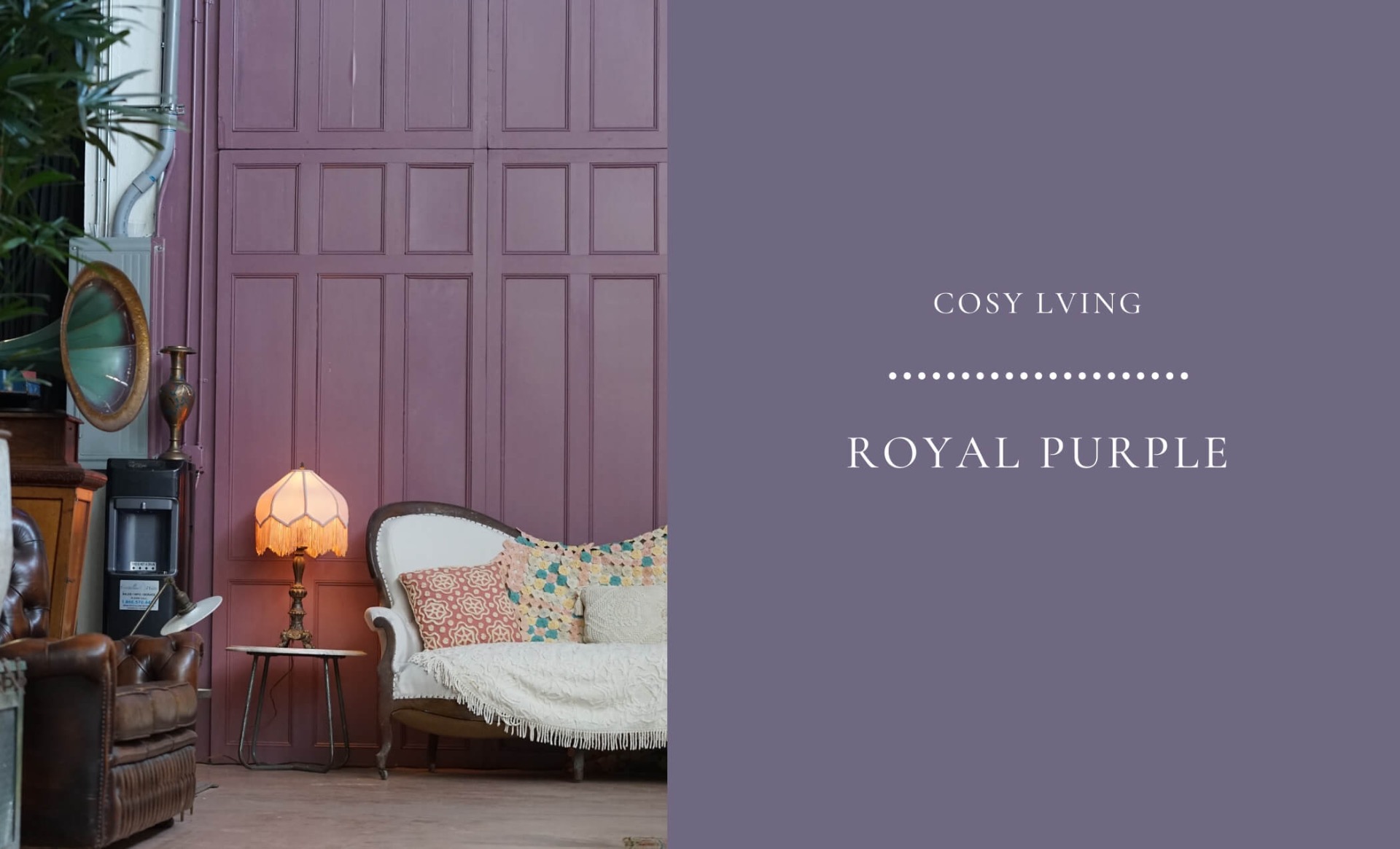 purple paint for a cosy living room