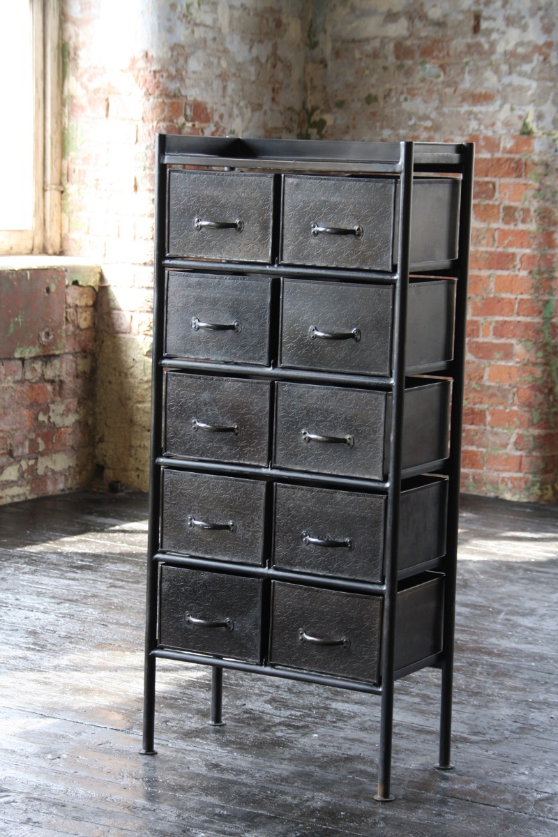 Industrial metal box drawer by Where Saints Go